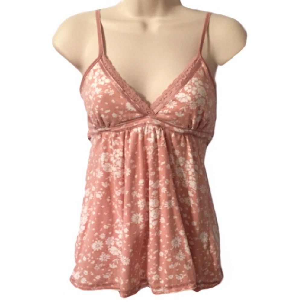 Ambiance Apparel Pink Floral Top Small